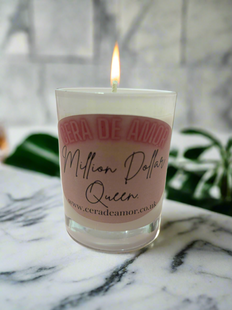 Mini Pink Glass Candle
